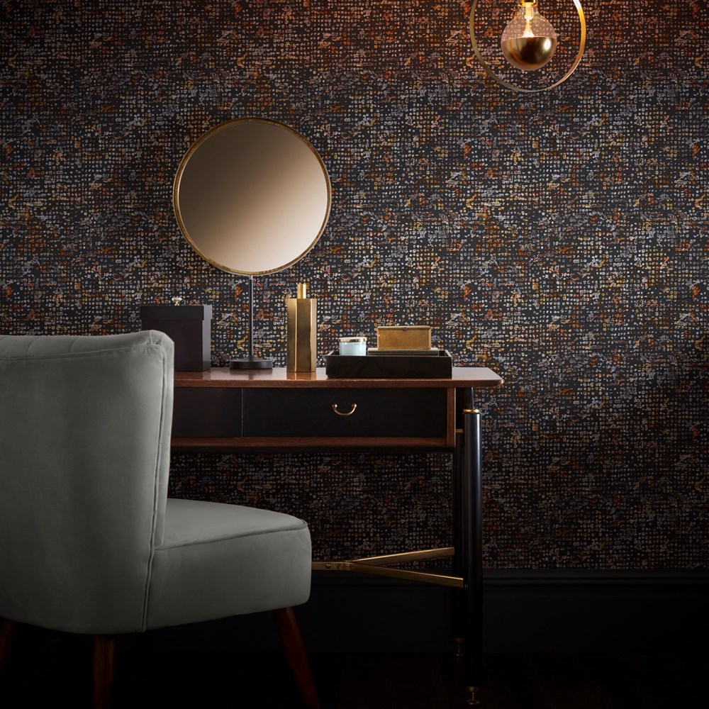 Scintilla Wallpaper W0154 03 by Clarke and Clarke in Spice Dusk